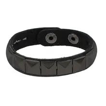 1 cm Wristband of PU Leather with SQUARE Shaped Metal Rivets - NQ3341-YX 1 - www.maskulo.berlin Local City Store