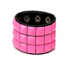6 cm Wristband of PU Leather with SQUARE Shaped Metal Rivets - NQ3347-YX 1 - www.maskulo.berlin Local City Store