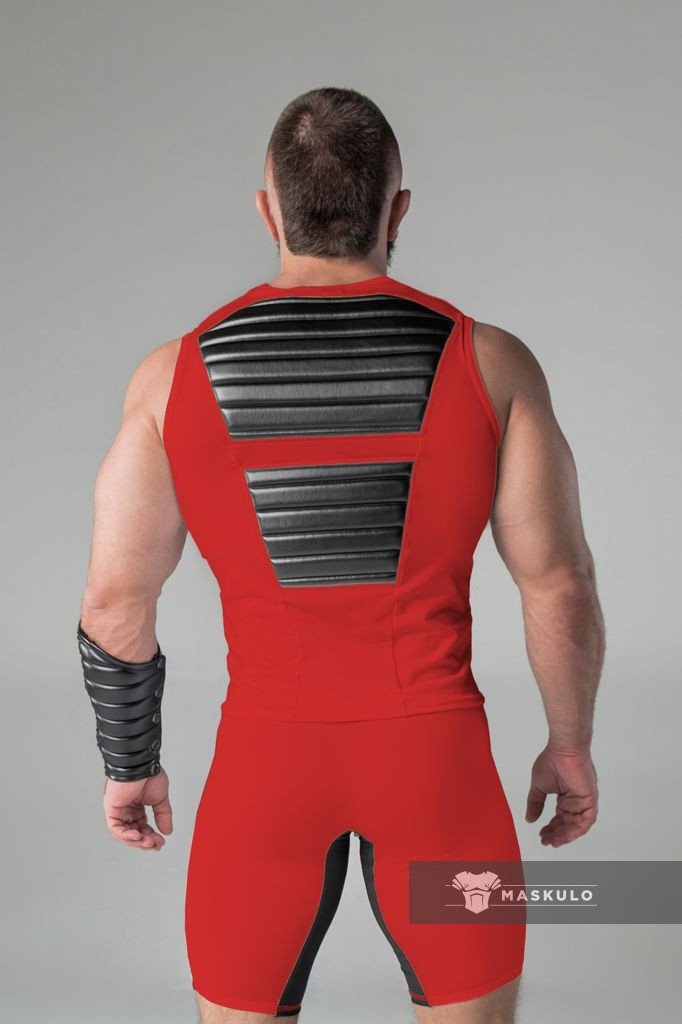 Armored Standard. Sleeveless Top with Front Pads. Red