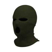 Maskulo NQ1325 Black Winter Balaclava: Thick knitted, warm full face mask for cycling, skiing, snowboarding, tactical activities, and role-playing.