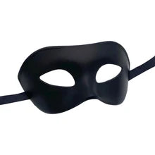 Maskulo NQ1360 Black Venetian Masquerade Mask, thick plastic with adjustable band, ideal for Berlin parties, games, and bedroom fun.