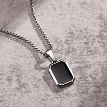 Mini Dog Tag Pendant Necklace in black and silver from Maskulo Berlin.
