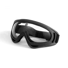 Maskulo NQ1400 Protective Goggles: Hi-Speed Style with black frame, transparent glass, adjustable band. Ideal for biking, motorcycling, running, and daily wear.