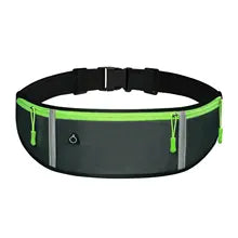 Maskulo NBG312 Nylon Waist Bag in Black/Neon Green. Waterproof fanny pack for jogging, gym, travel, parties, and walks.