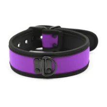 Maskulo NQ1440 Puppy Accessory Collar in purple/black, made of Neoprene and Stainless steel, ideal for Halloween, cosplay, and role-playing.