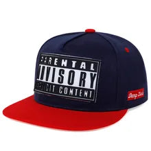 Maskulo NQ1342 Parental Advisory Premium Baseball Cap in Black, Red, White with PVC Patch, Flat Design, made from Cotton, Spandex, Polyester, PVC, for daily wear, parties, travel, walking, and gifts.