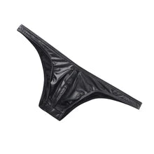 Maskulo NBR314 black leather look briefs for men, stretchy and smooth, ideal for daily wear, parties, or role-playing.