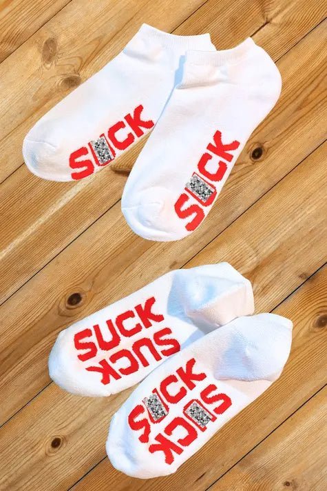Ankle Socks "S*CK". White + Red - MSC107 - YX - www.maskulo.berlin - Local store
