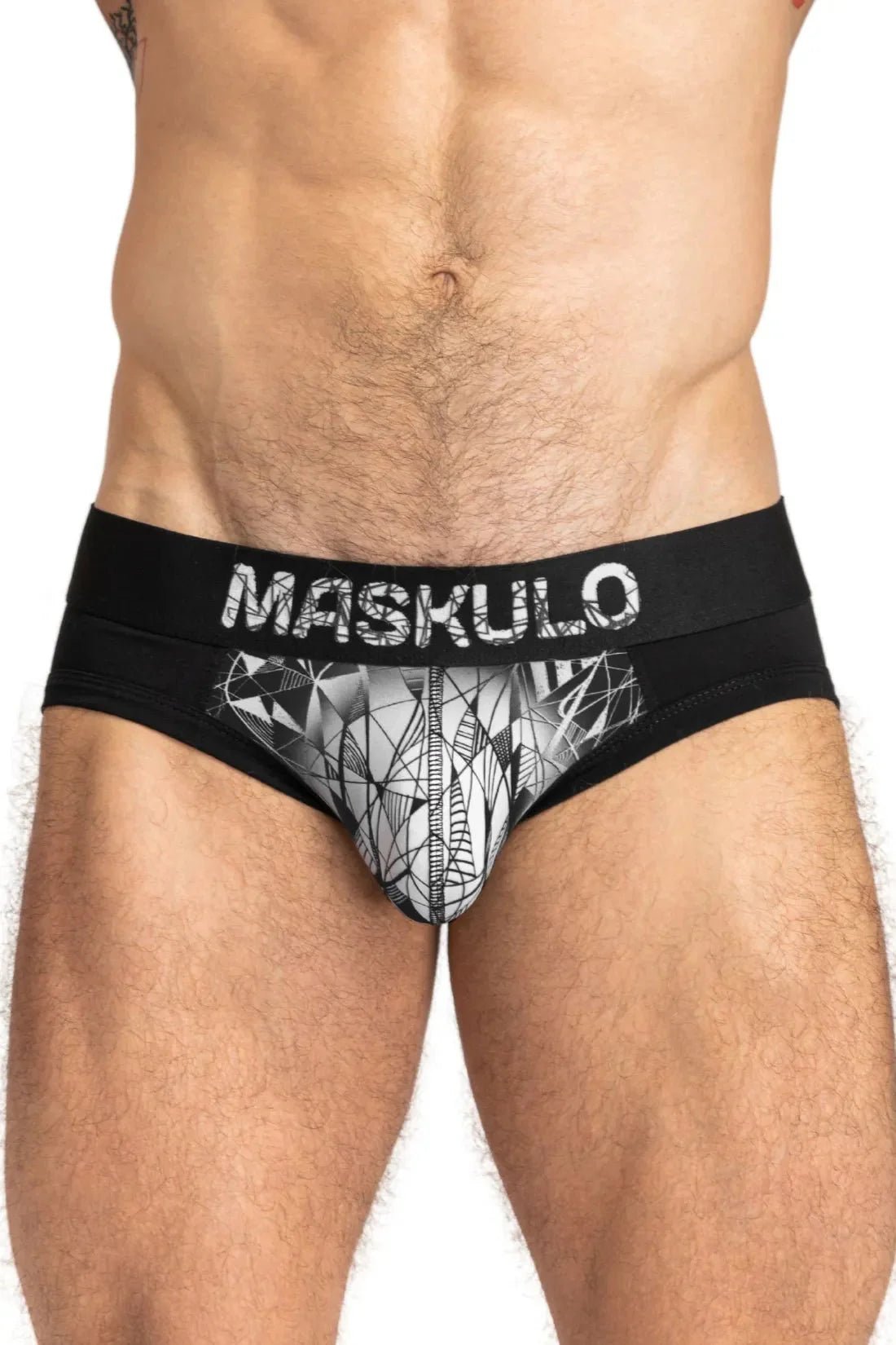 ARMOR Briefs with ART - X effect. Black and White - MBR146 - Y2 - www.maskulo.berlin - Local store