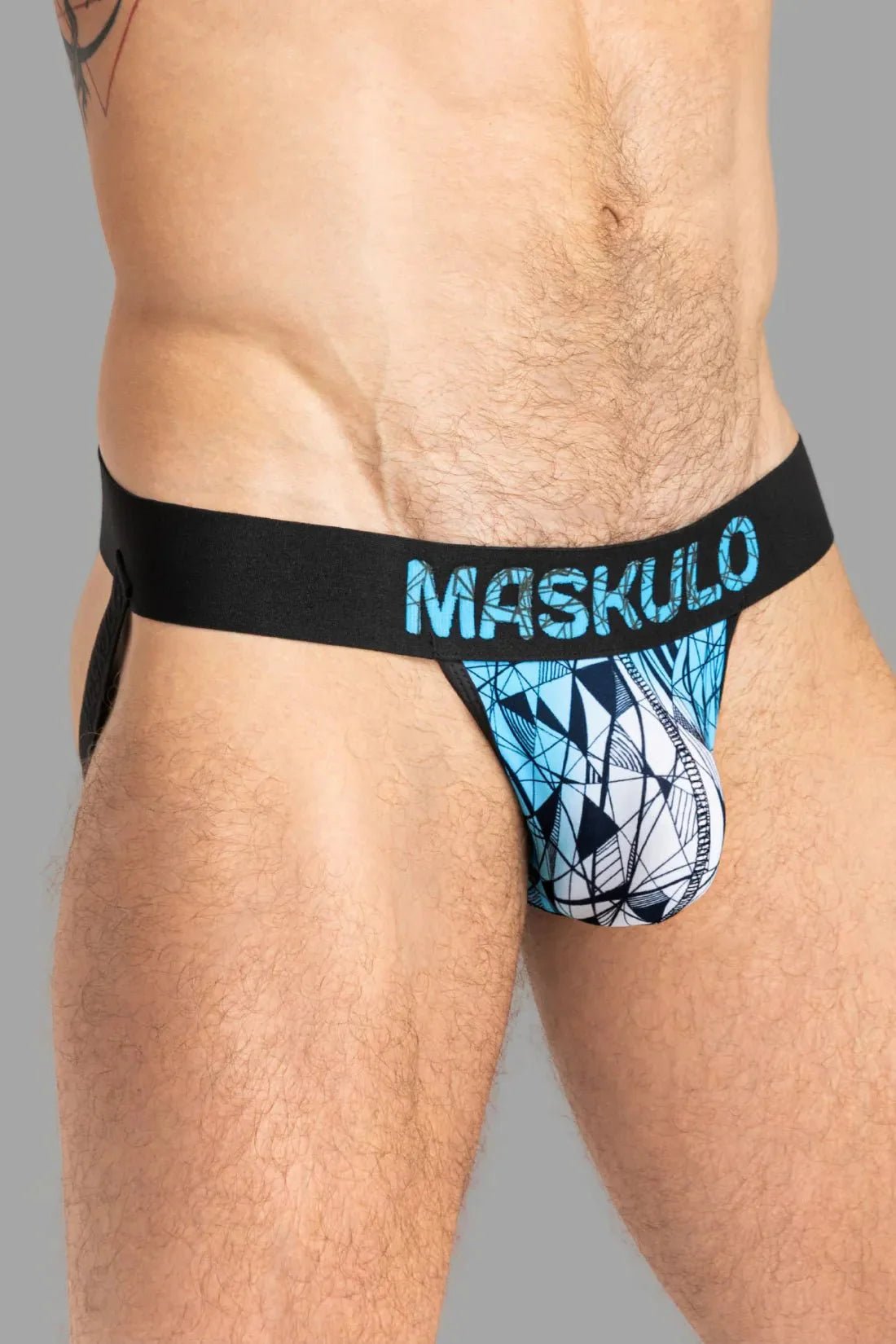 ARMOR Jock with ART - X effect. Black and Blue - MJS156 - Y2 - www.maskulo.berlin - Local store