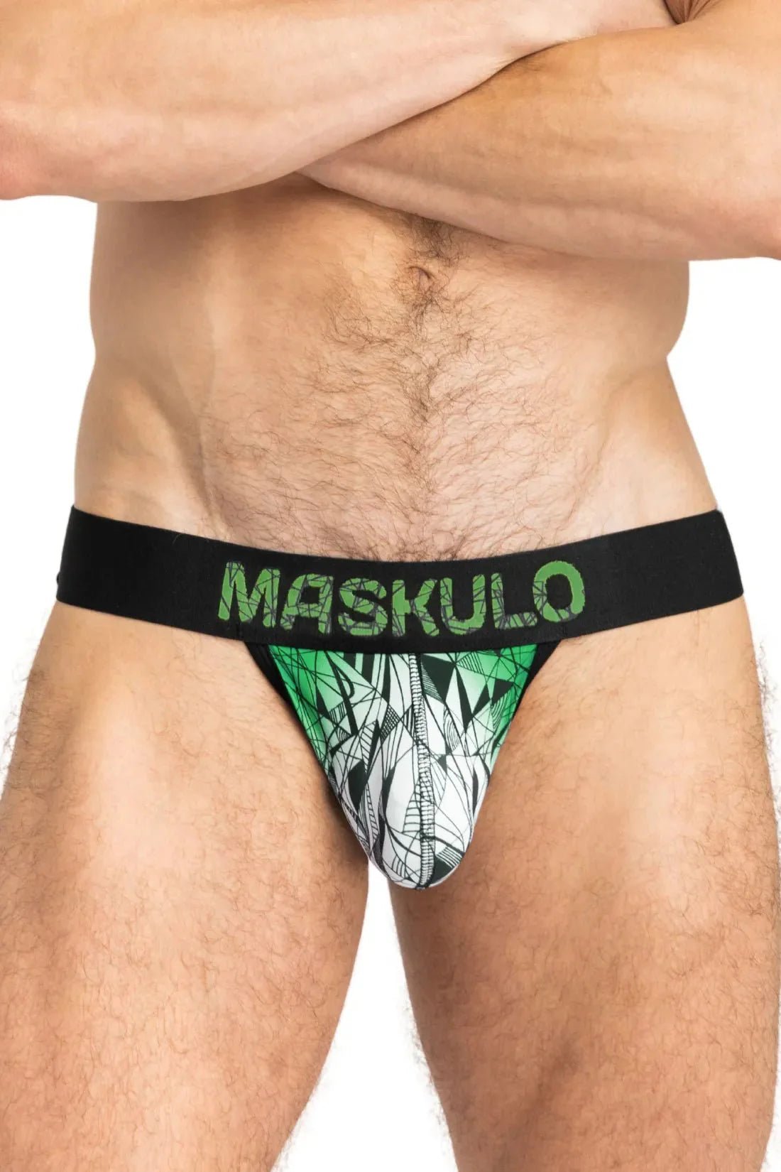 ARMOR Jock with ART - X effect. Black and Green - MJS157 - Y2 - www.maskulo.berlin - Local store