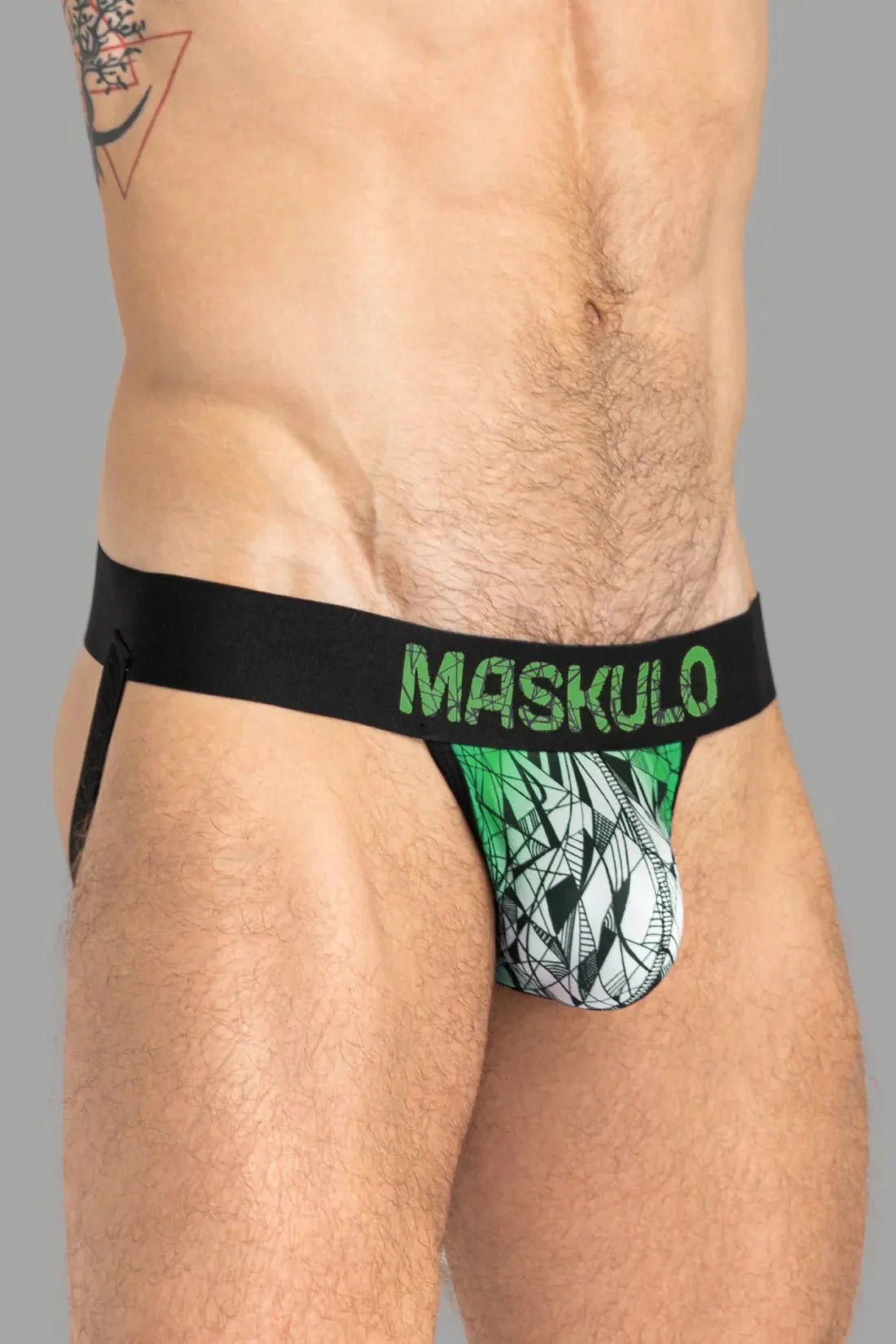 ARMOR Jock with ART - X effect. Black and Green - MJS157 - Y2 - www.maskulo.berlin - Local store