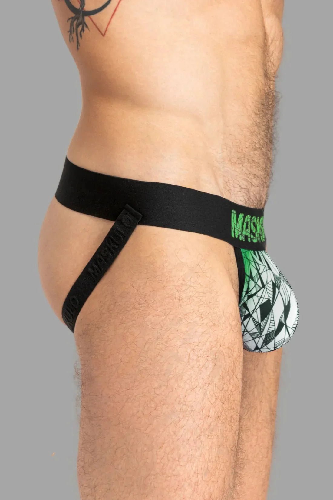 ARMOR Jock with ART - X effect. Black and Green - MJS157 - Y2 - www.maskulo.berlin - Local store
