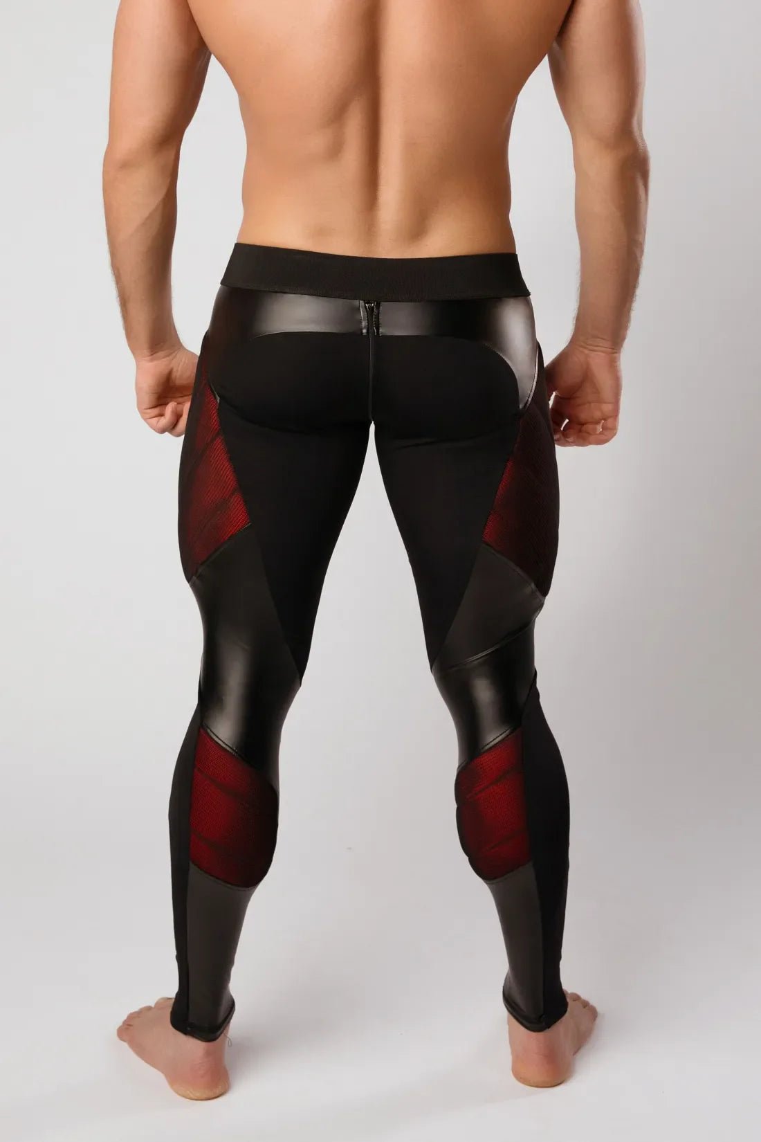 Armored. Color - Under. Men's Leggings. Zipped Rear. Red - MLG101 - Y1 - www.maskulo.berlin - Local store