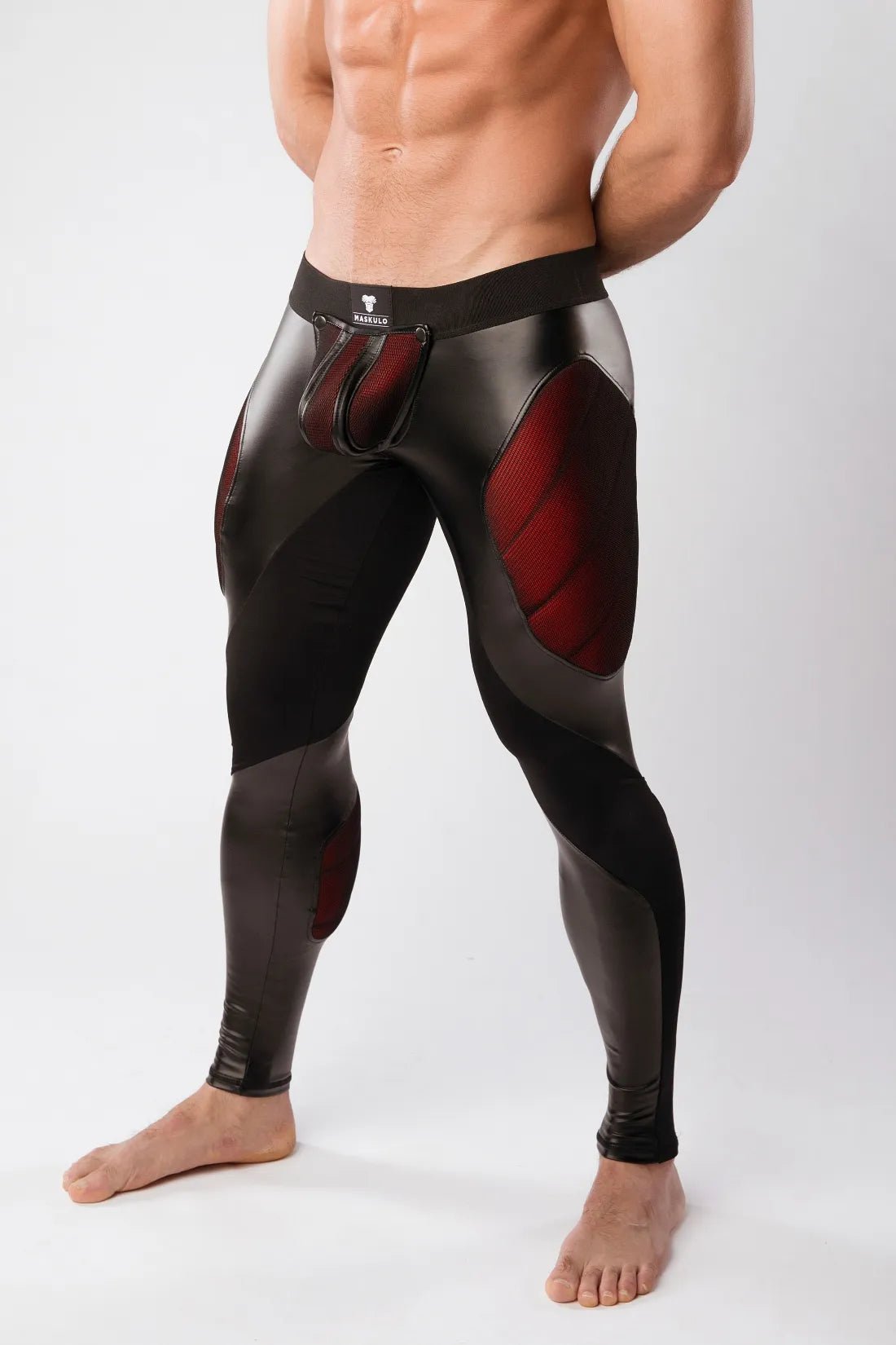 Armored. Color - Under. Men's Leggings. Zipped Rear. Red - MLG101 - Y1 - www.maskulo.berlin - Local store