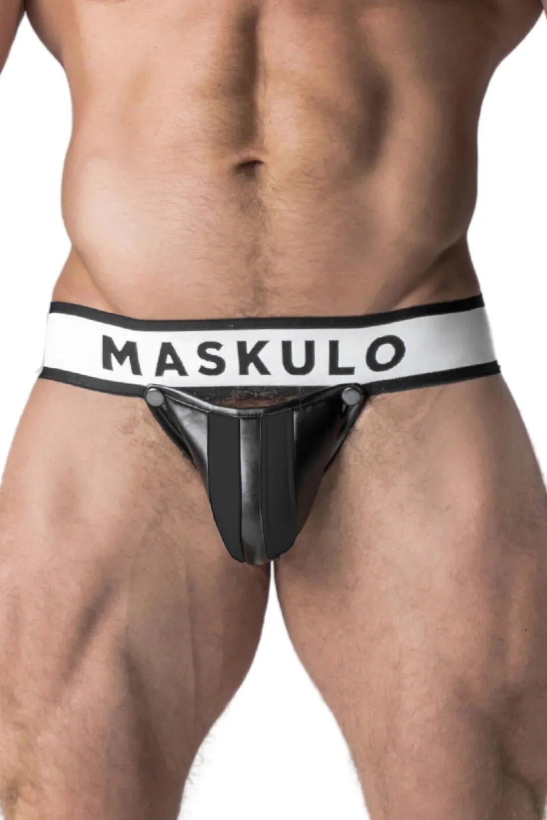 Armored. Men's Jock. Detachable Codpiece. Black and White - MJS121 - Y4 - www.maskulo.berlin - Local store