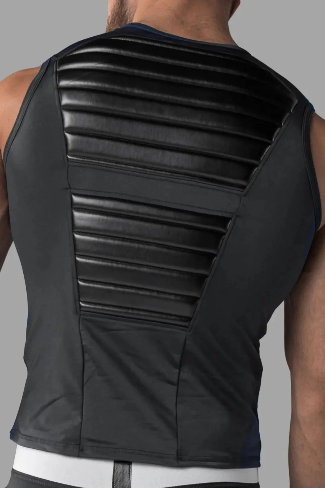 Armored. Men's Tank Top. Spandex. Front Pads. Black - MTP107 - Y1 - www.maskulo.berlin - Local store