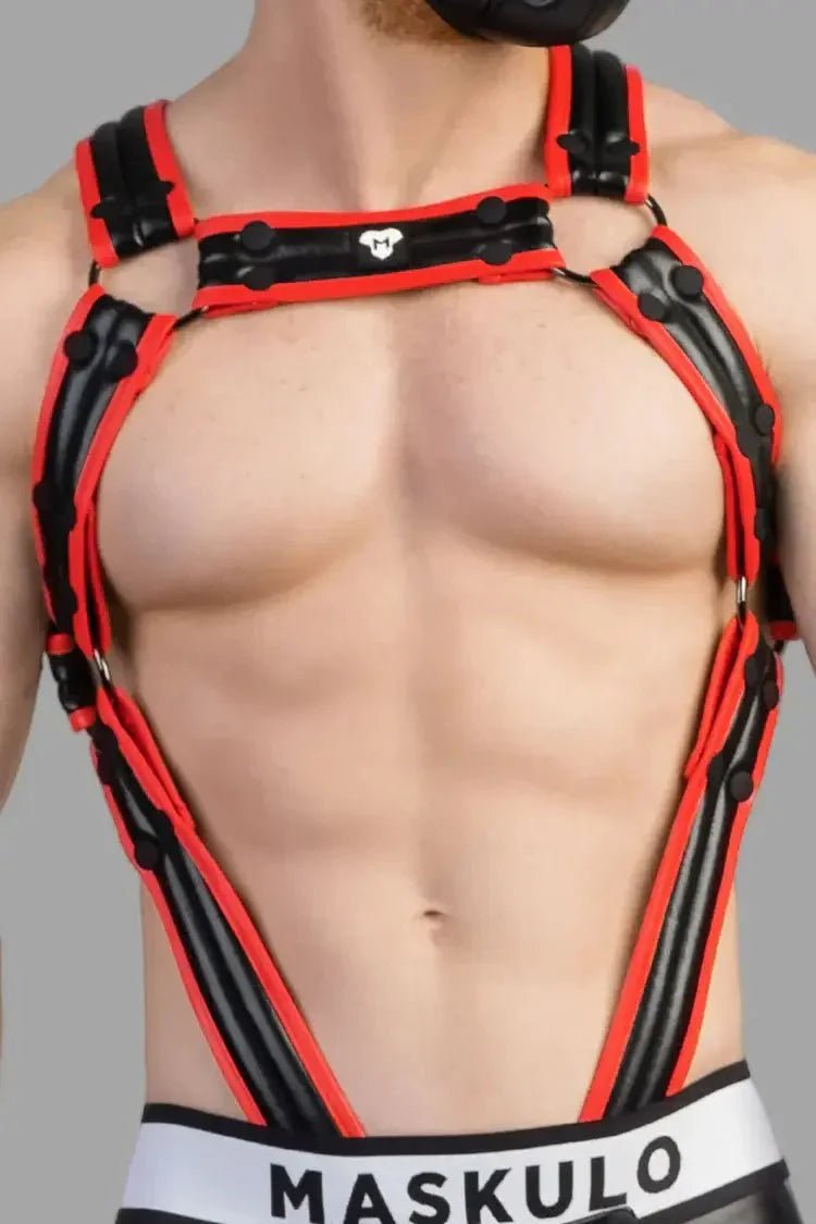 Armored Next. Body Harness. Black and Red - MHR109 - Y4 - www.maskulo.berlin - Local store
