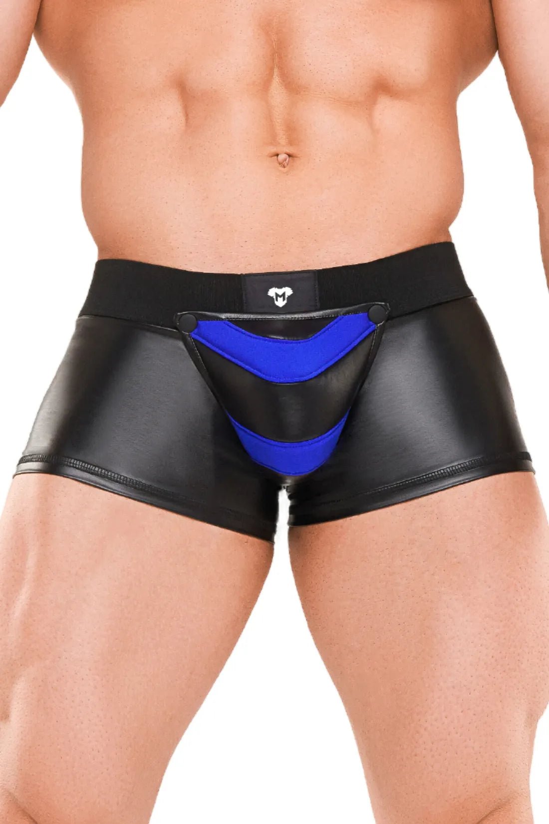 Armored Next. Men's Trunk Shorts. Black + Blue Royal - MTR104 - Y1 - www.maskulo.berlin - Local store