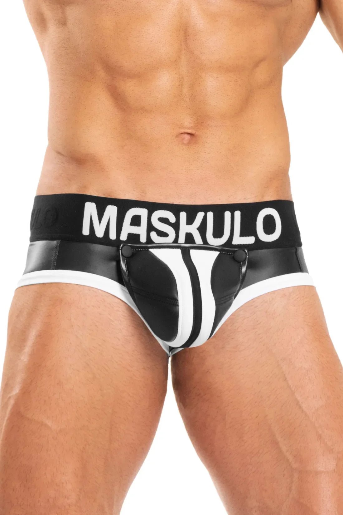 Basic Briefs with Pouch Snap. Black+White - MBR134 - Y2 - www.maskulo.berlin - Local store