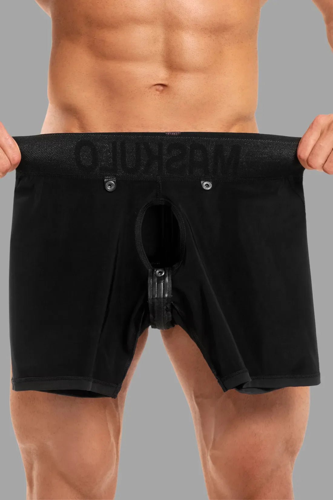 Basic Shorts with Pads. Zippered rear. Black - MSH115 - Y2 - www.maskulo.berlin - Local store