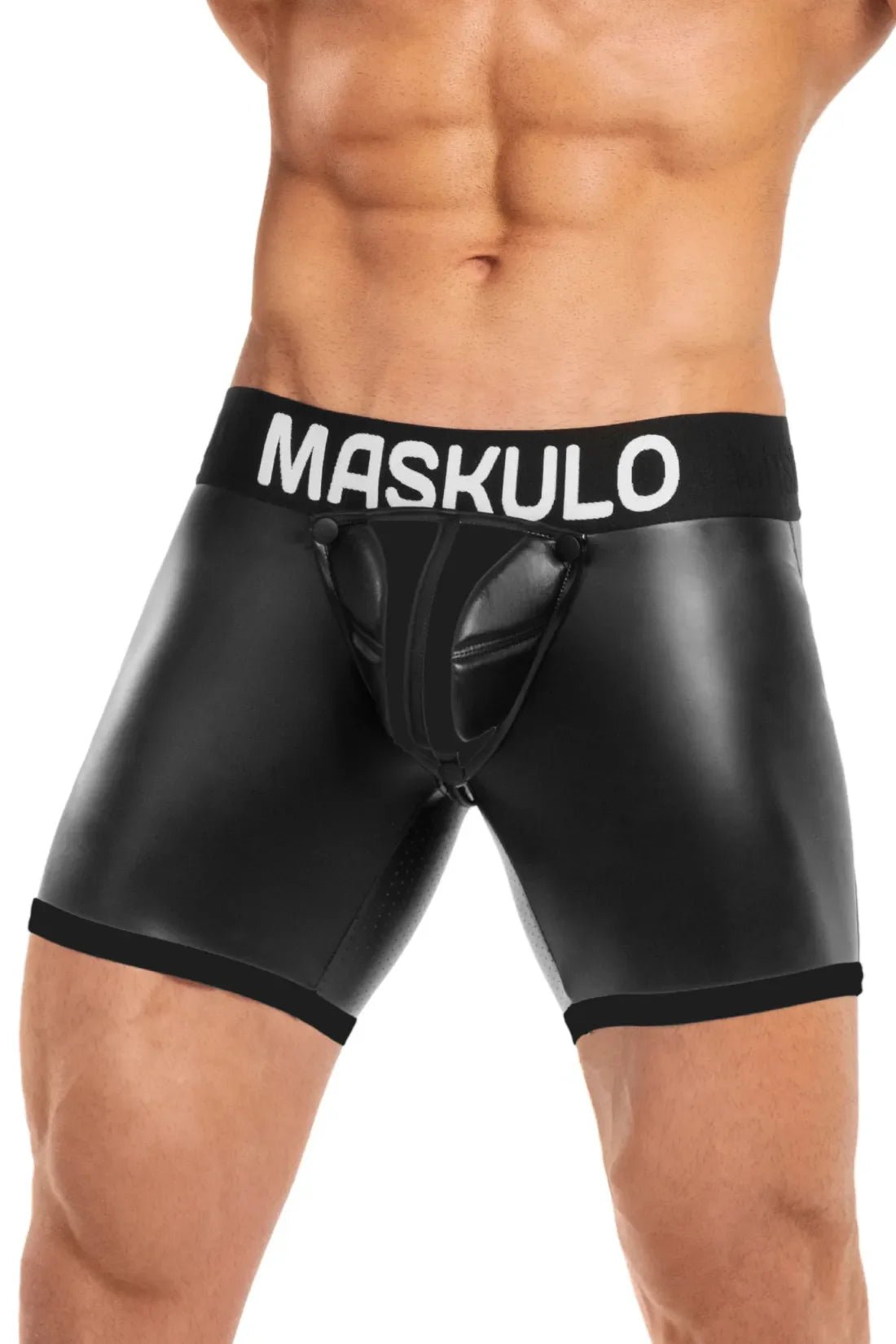 Basic Shorts with Pads. Zippered rear. Black - MSH115 - Y2 - www.maskulo.berlin - Local store