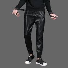 Black Thick PU Leather Jeans, Fleece Lining - NPN313-Y1 1 - www.maskulo.berlin Local City Store