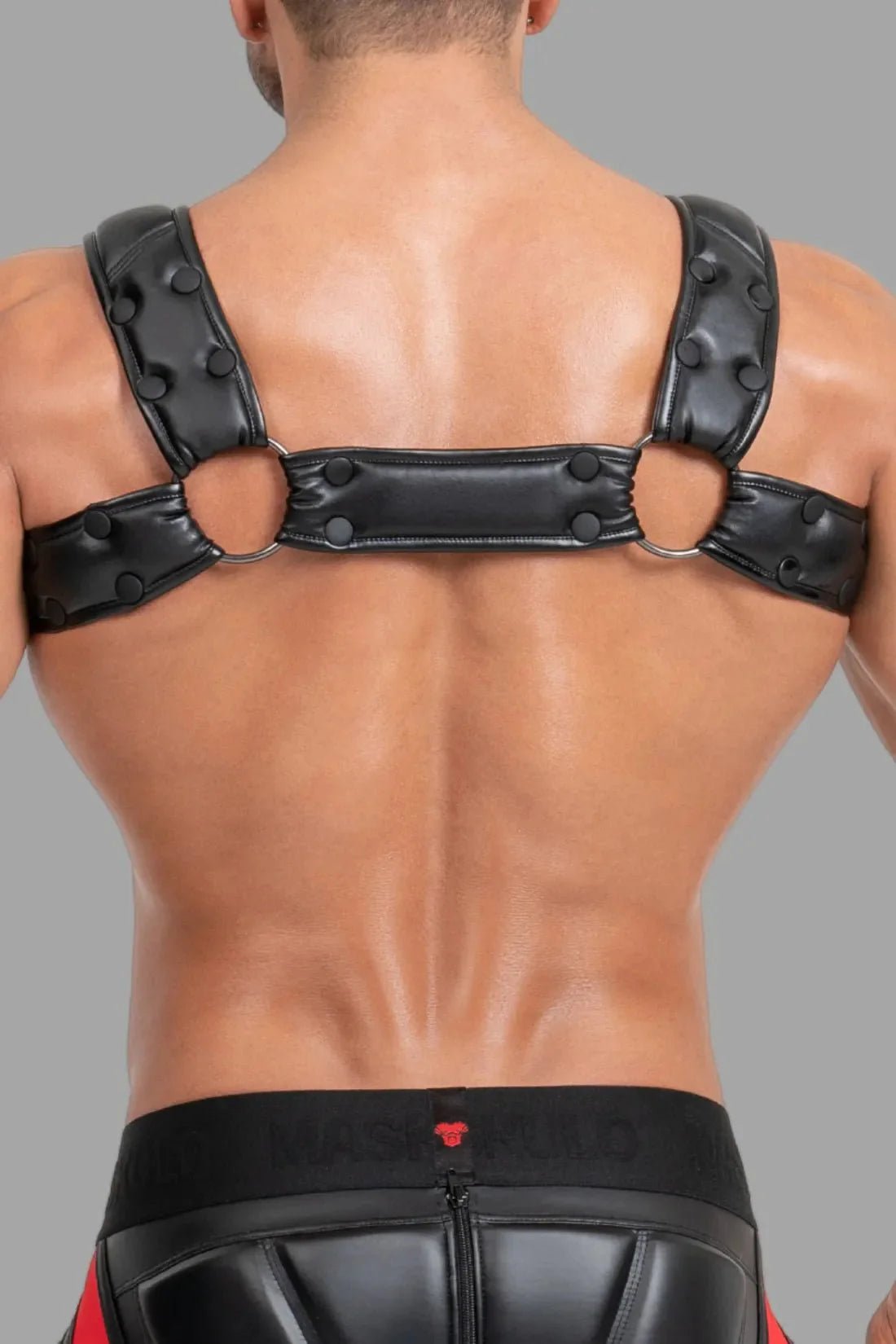 Body Harness with Push - up Effect. Black and Red - MHR119 - Y5 - www.maskulo.berlin - Local store