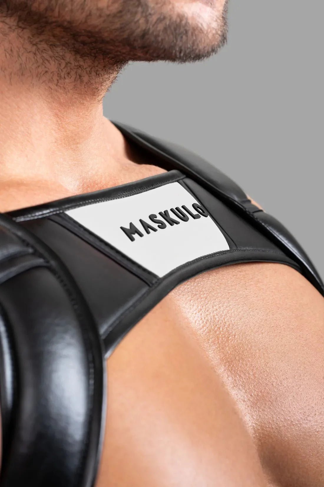 Body Harness with Push - up Effect. XXL size. Black and White - MHR120 - Y5 - www.maskulo.berlin - Local store
