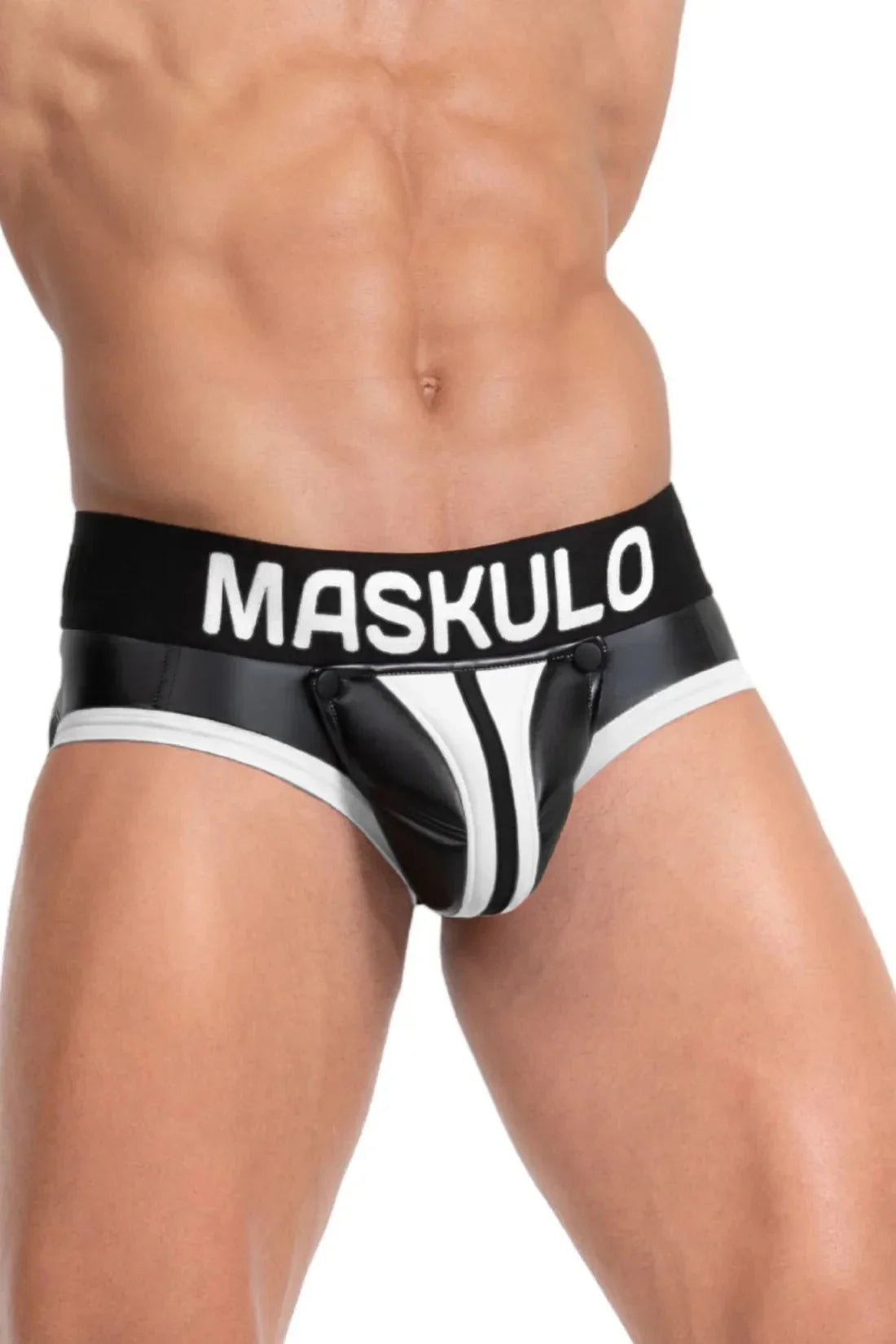 Briefs with Pads. Black and White - MBR131 - Y4 - www.maskulo.berlin - Local store