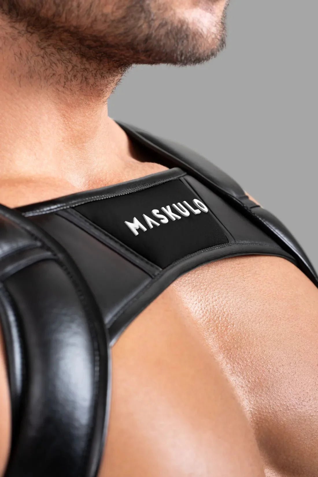 Bulldog Harness with 3D Logo. Black - MHR118 - Y5 - www.maskulo.berlin - Local store