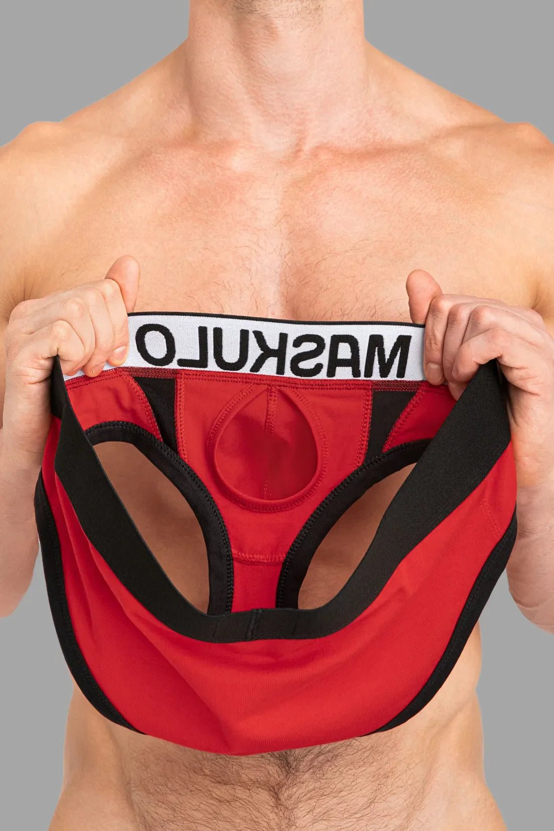 CAPTAIN - A Briefs with O - Inside - POUCH. Red and Black - MBR142 - Y3 - www.maskulo.berlin - Local store