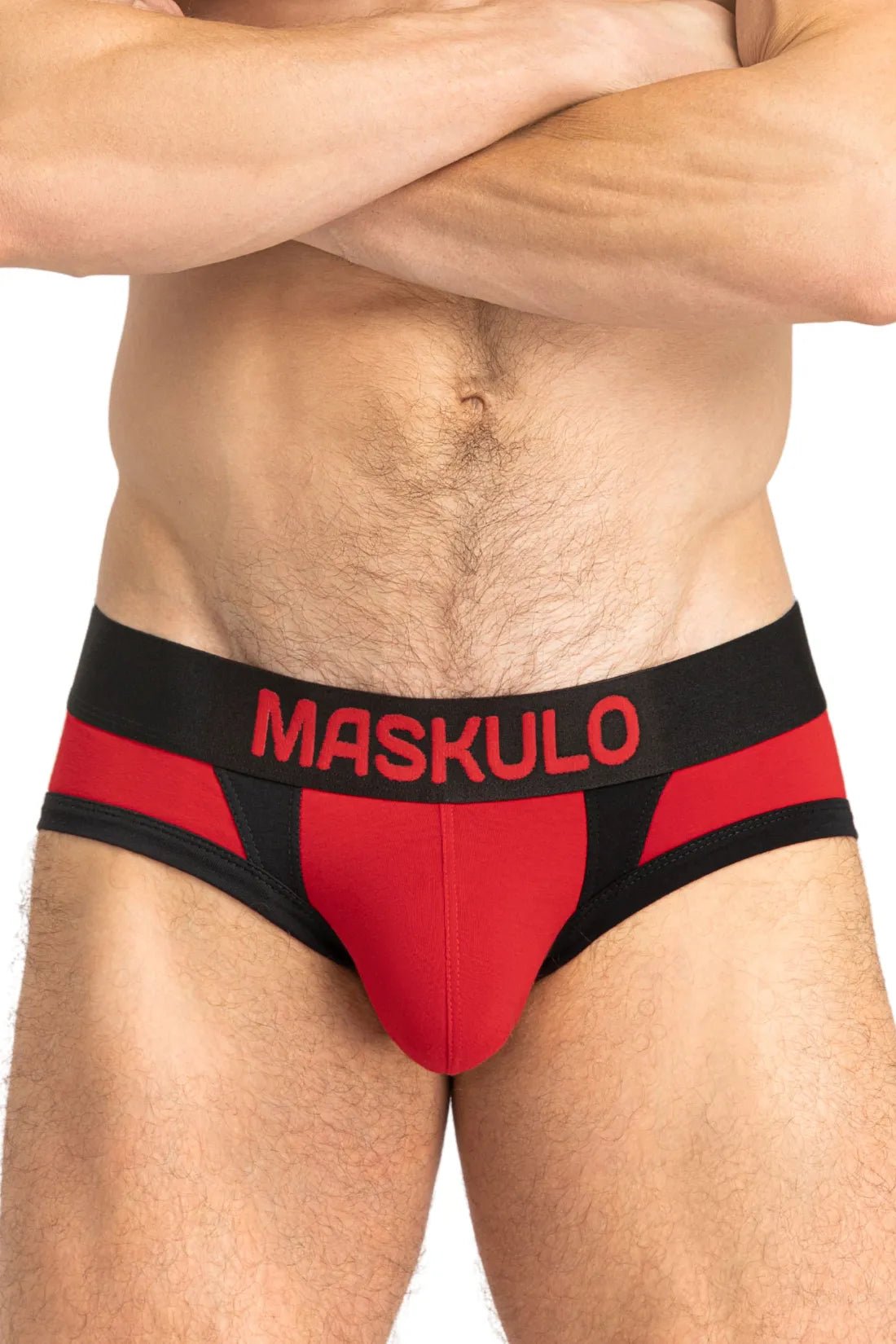 CAPTAIN - A Briefs with O - Inside - POUCH. Red and Black - MBR142 - Y3 - www.maskulo.berlin - Local store