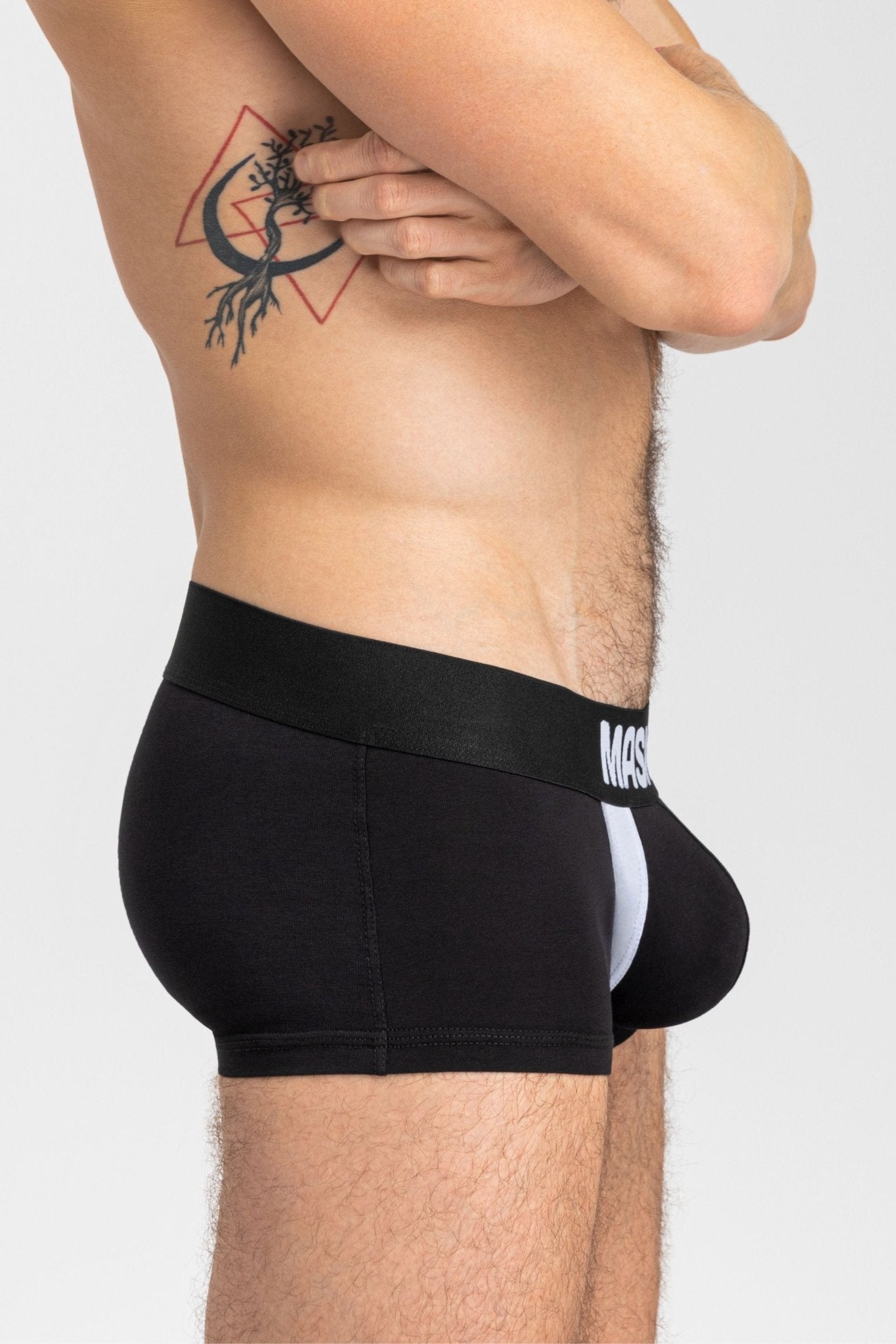 CAPTAIN - A Trunk Shorts with O - Inside - POUCH. Black+White - MTR112 - Y2 - www.maskulo.berlin - Local store