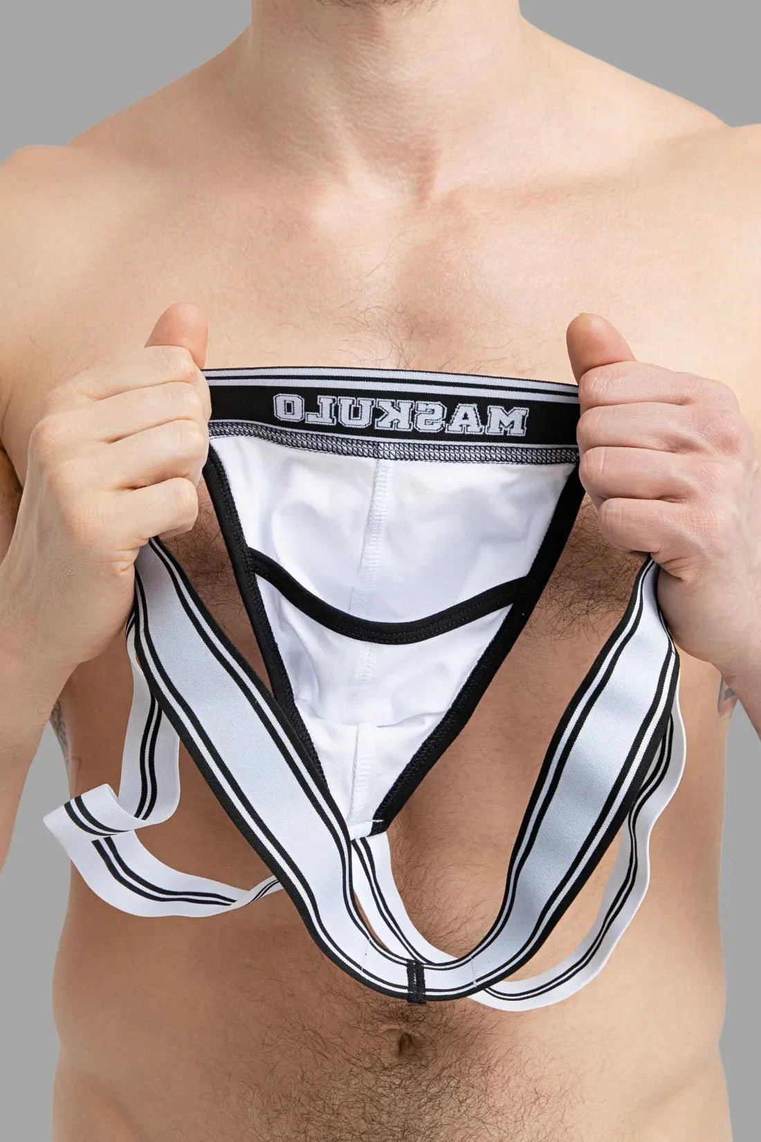 College Cotton Jock. White and Black - MJS136 - Y4 - www.maskulo.berlin - Local store