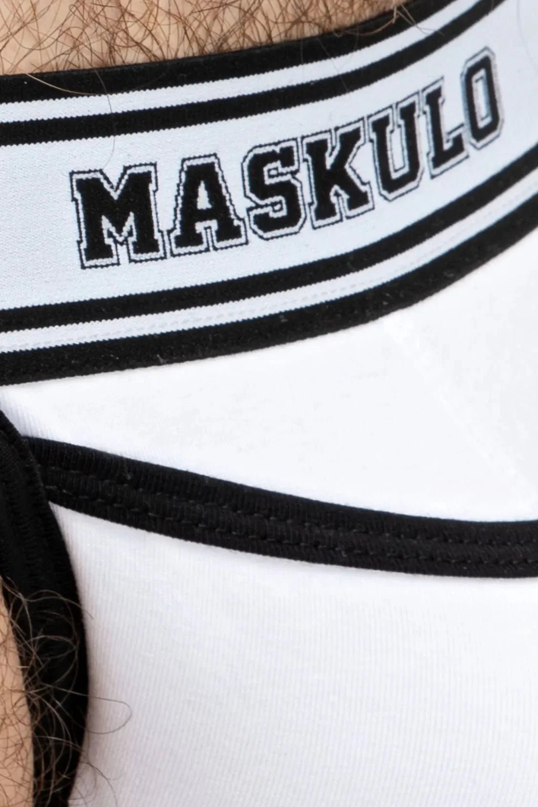 College Cotton Jock. White and Black - MJS136 - Y4 - www.maskulo.berlin - Local store