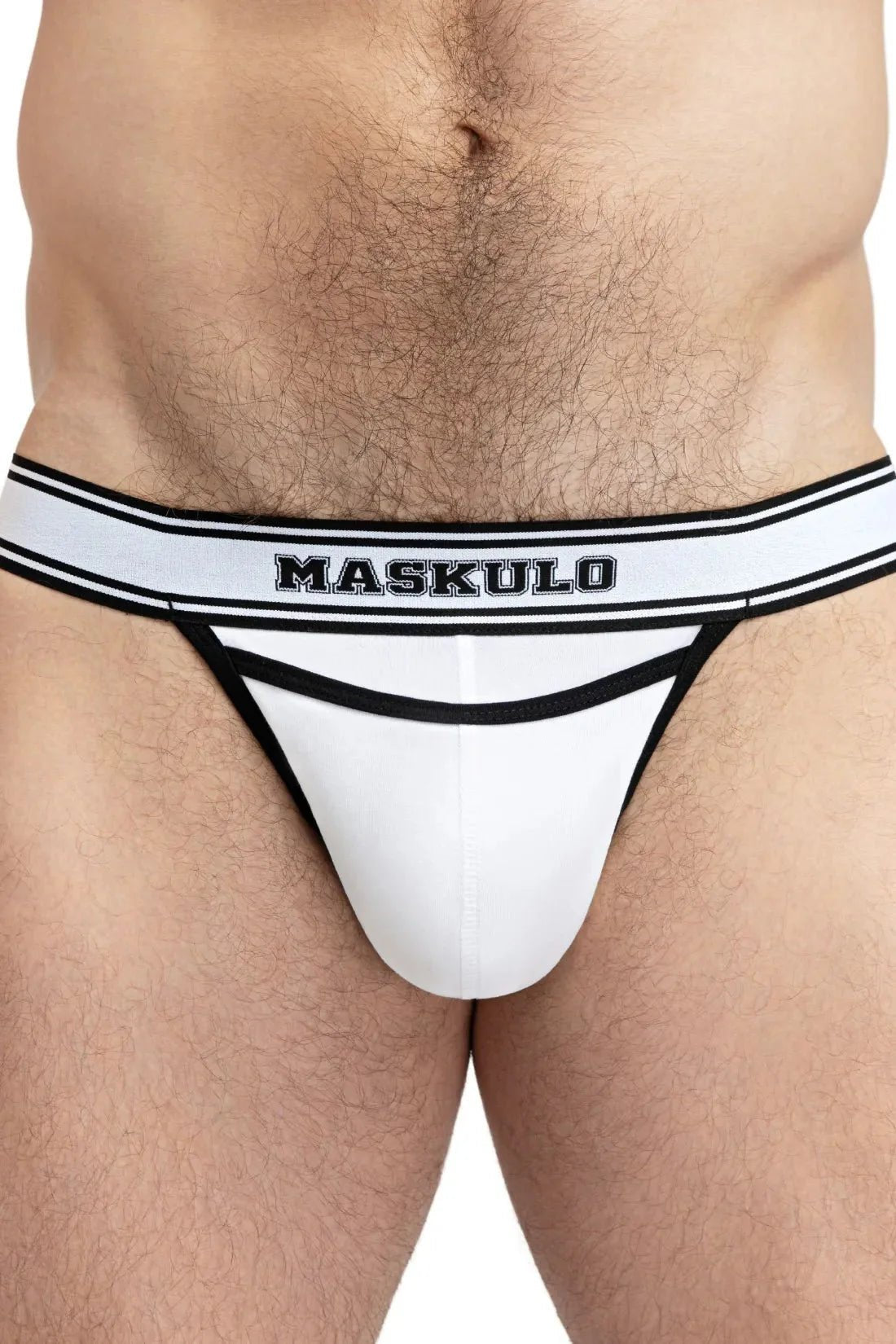College Cotton Jock. White and Black - MJS136 - Y4 - www.maskulo.berlin - Local store