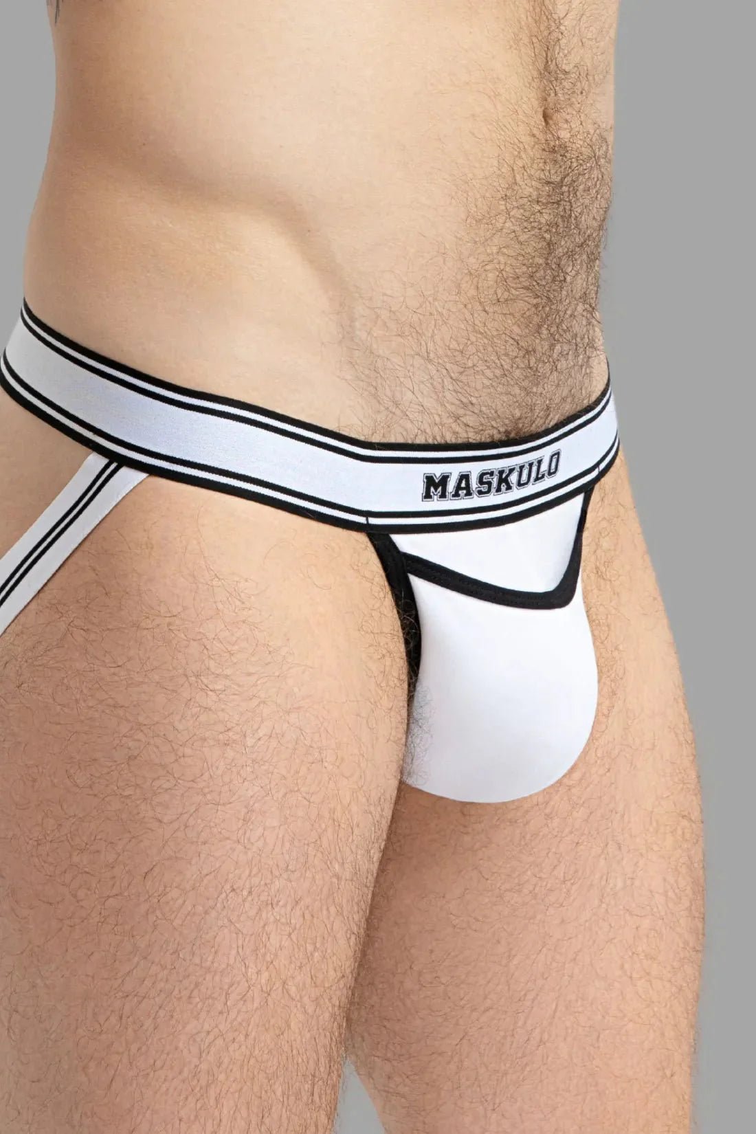 College Cotton Jock. White and Black - MJS136 - Y4 - www.maskulo.berlin - Local store
