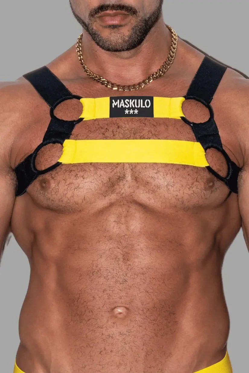 Conrad Tropix. Elastic Bulldog Harness. Yellow - MHR211 - Y1 - www.maskulo.berlin - Local store