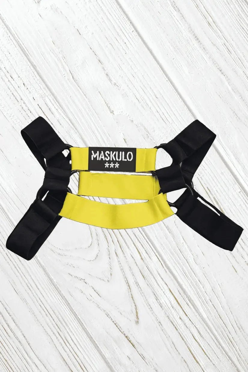 Conrad Tropix. Elastic Bulldog Harness. Yellow - MHR211 - Y1 - www.maskulo.berlin - Local store
