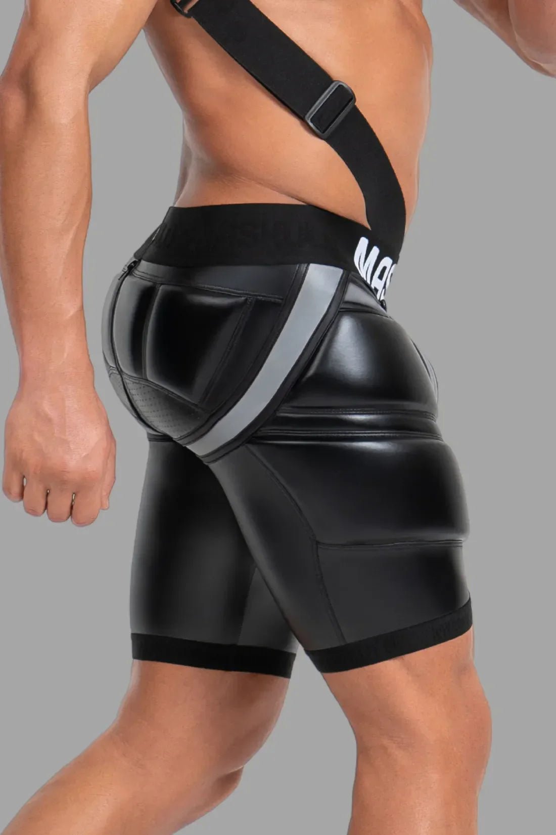 Cycling Shorts S size. 'Big Bulge'. Black and Grey Reflective Light - MSH112 - Y1 - www.maskulo.berlin - Local store