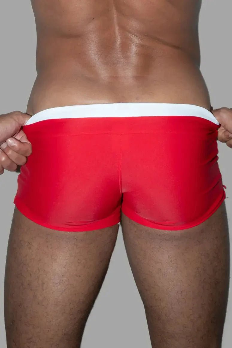 Derek Chase. Club Shorts with Pocket. Red + White - MSH259 - Y2 - www.maskulo.berlin - Local store