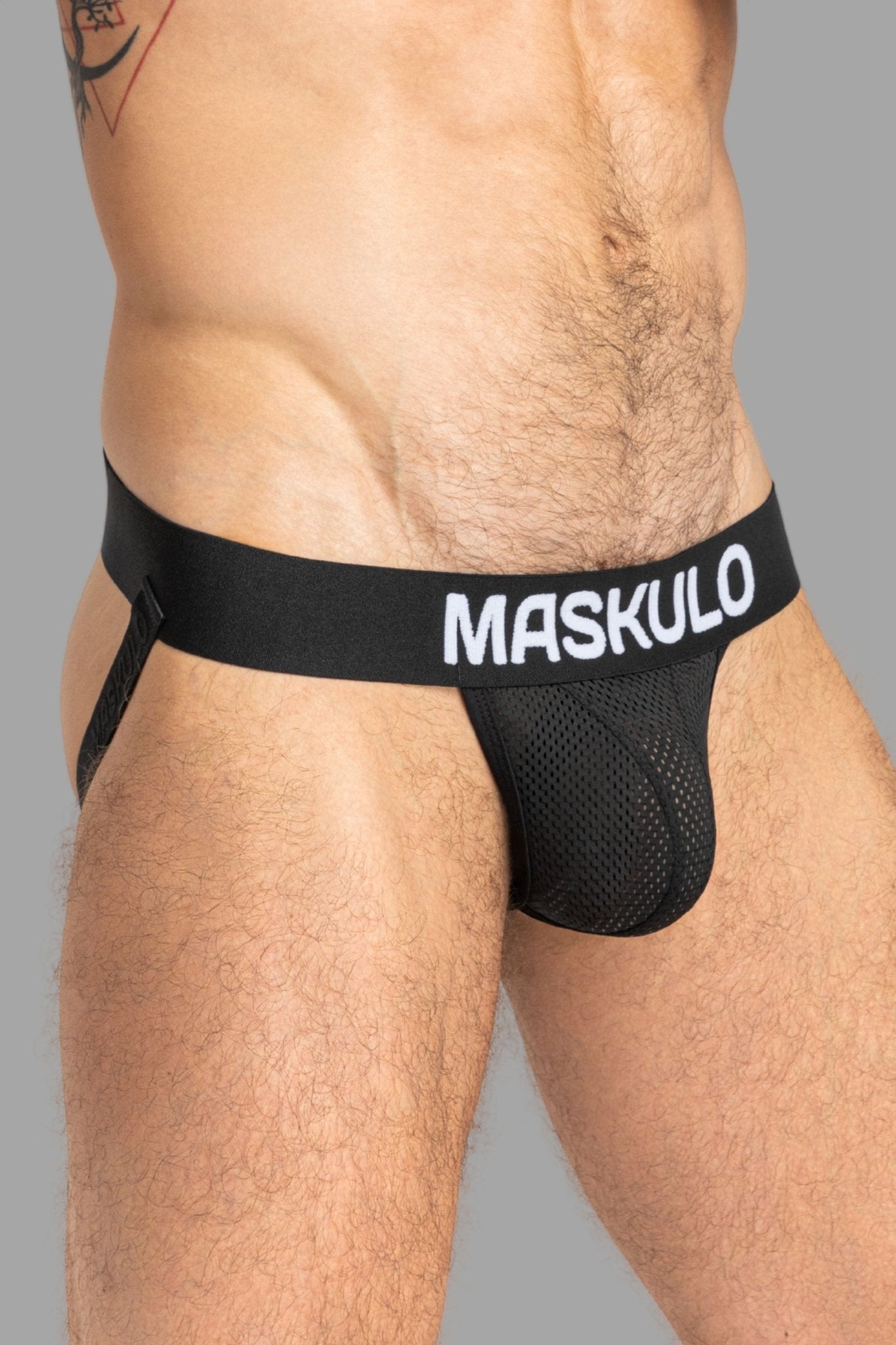FISHER Jock with Mesh & BULGE - IN. Black - MJS152 - Y2 - www.maskulo.berlin - Local store