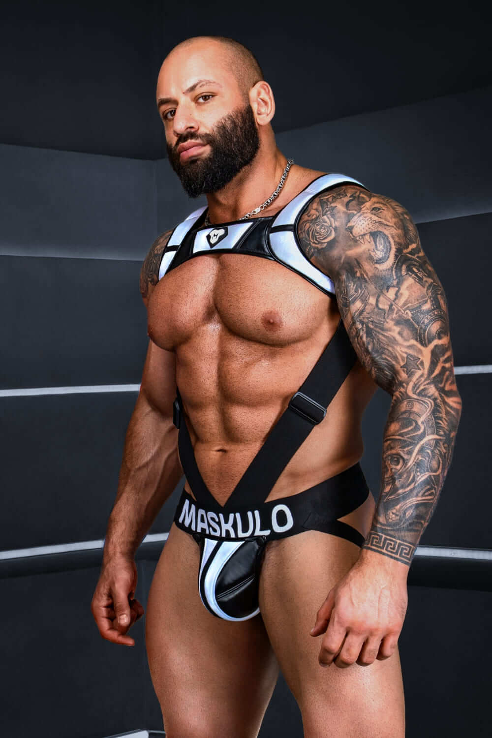 Jock 'Big Bulge'. Black and Grey Reflective Light - MJS147 - Y4 - www.maskulo.berlin - Local store