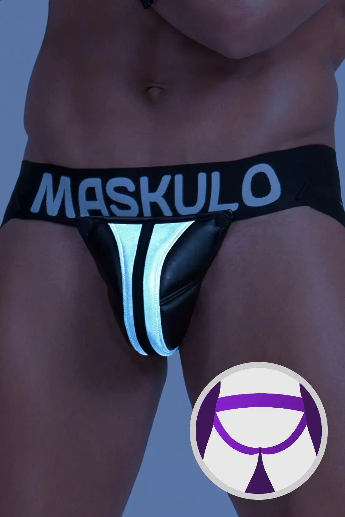 Jock 'Big Bulge'. Black and Grey Reflective Light - MJS147 - Y4 - www.maskulo.berlin - Local store