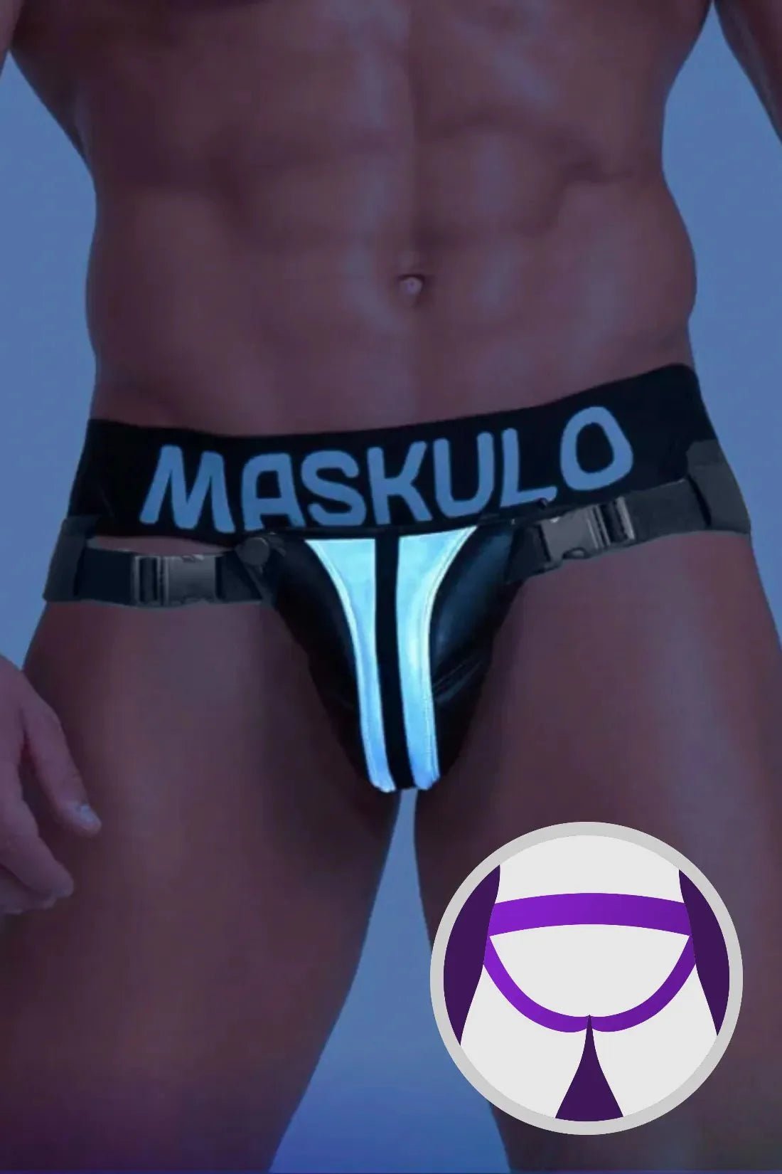 Jock with Plastic Fasteners. Black and Grey Reflective Light - MJS158 - Y4 - www.maskulo.berlin - Local store