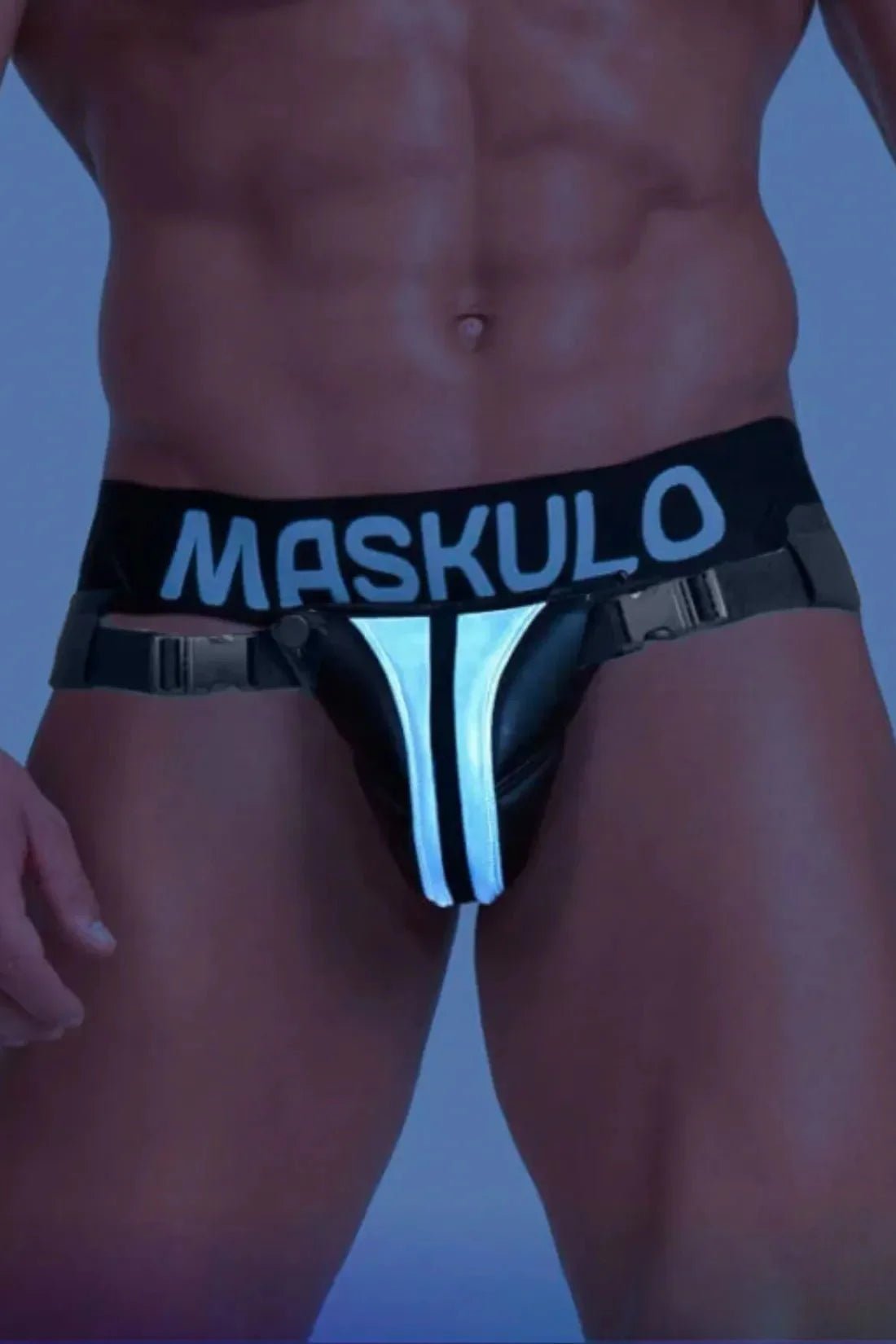 Jock with Plastic Fasteners. Black and Grey Reflective Light - MJS158 - Y4 - www.maskulo.berlin - Local store