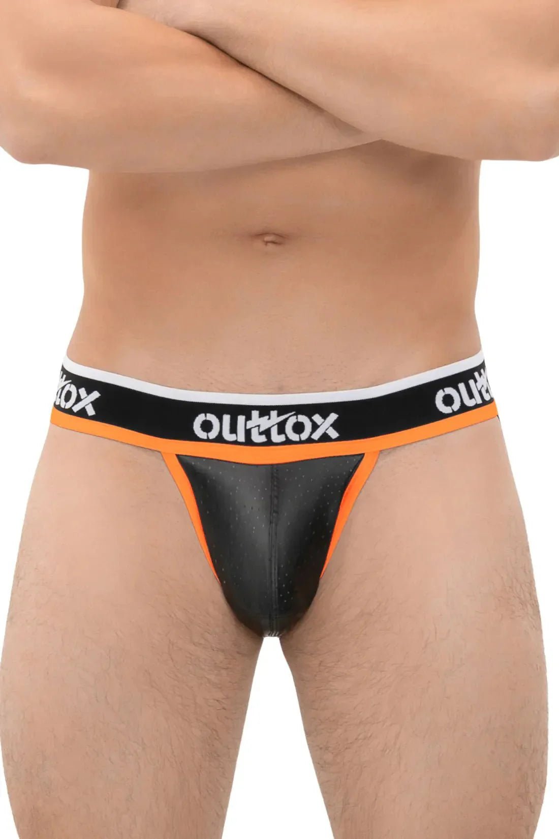 Jock With Snap Codpiece. Black And Orange - XJS103-Y1 4 - www.maskulo.berlin Local City Store