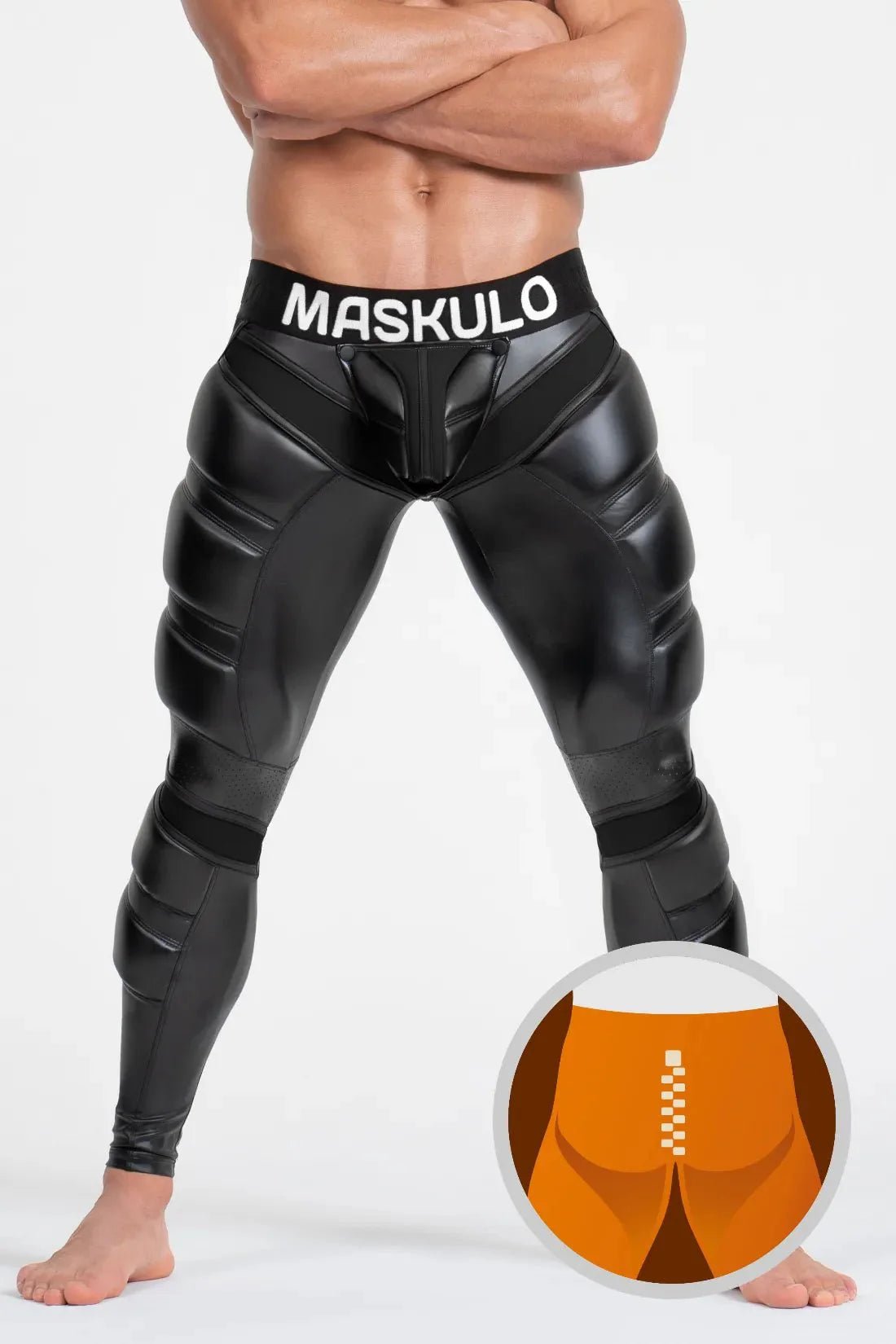 Leggings 'Big Bulge'. Black - MLG107 - Y1 - www.maskulo.berlin - Local store
