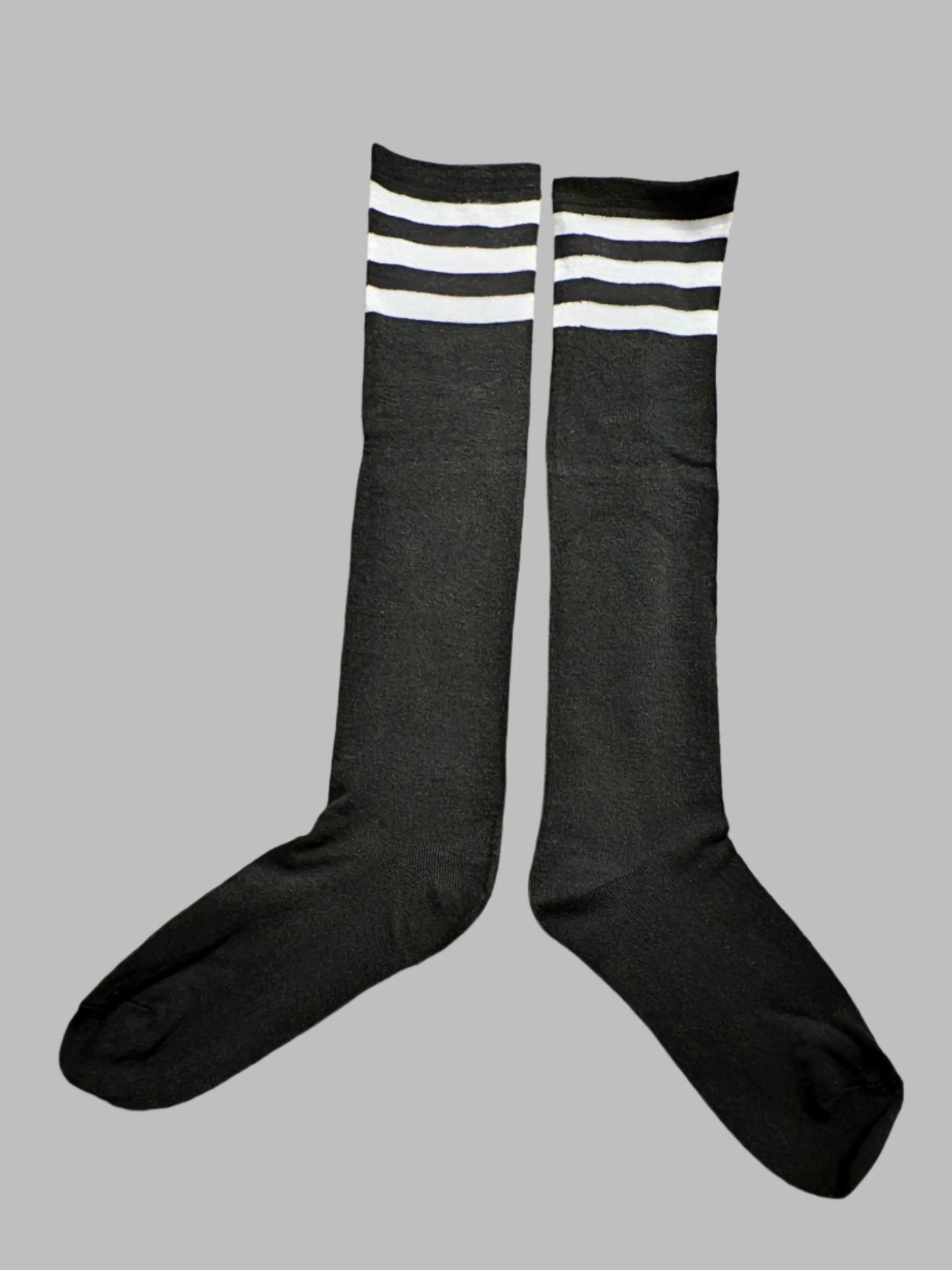 Long Socks. Black + White Stripes - MSC118 - YX - www.maskulo.berlin - Local store